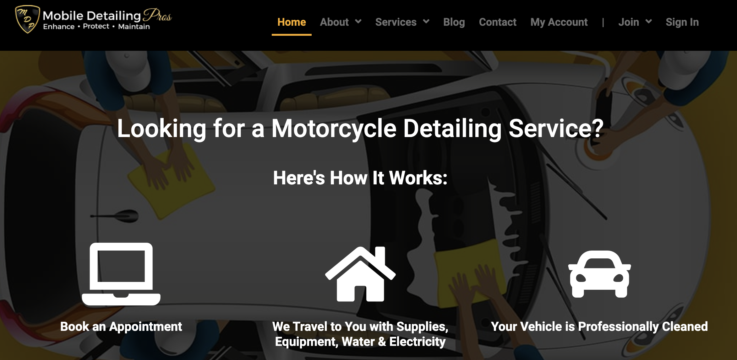 Captura de Imagen del Sitio Web de Detallado Automotriz de Mobile Detailing Pros
